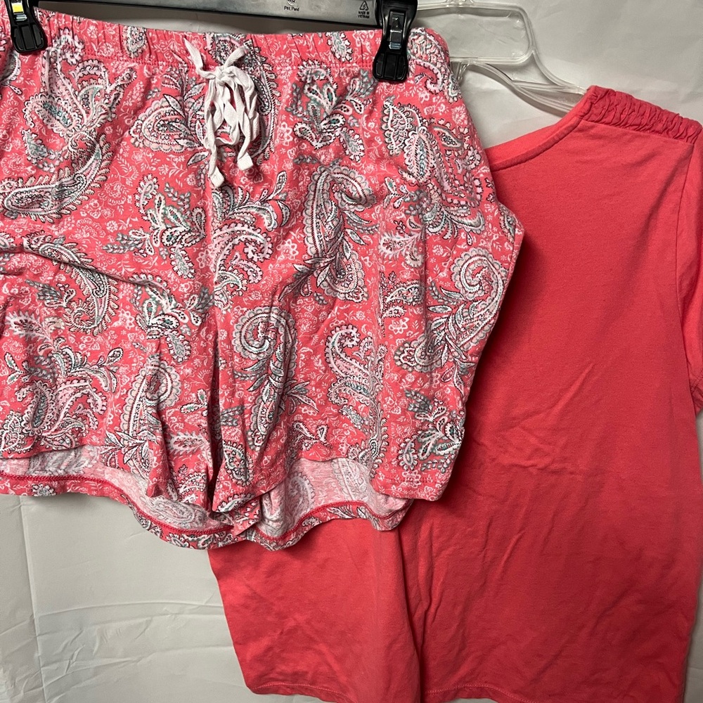 Croft & Barrow Coral Short Sleeve pajama set - Picture 3 of 4